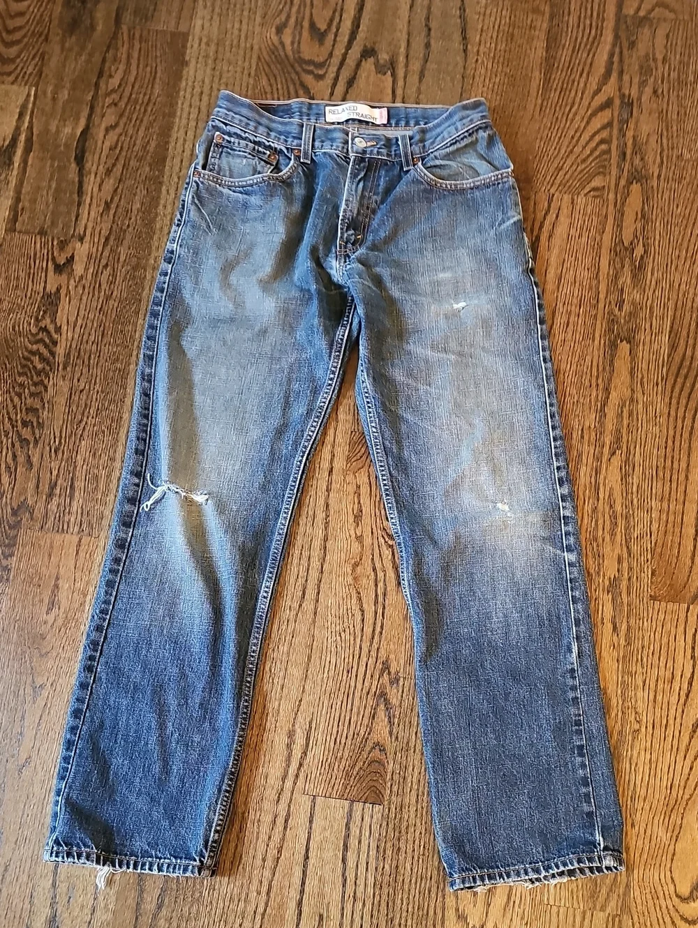 Levi's 559 Relaxed Straight Fir Distressed Blue Jeans
